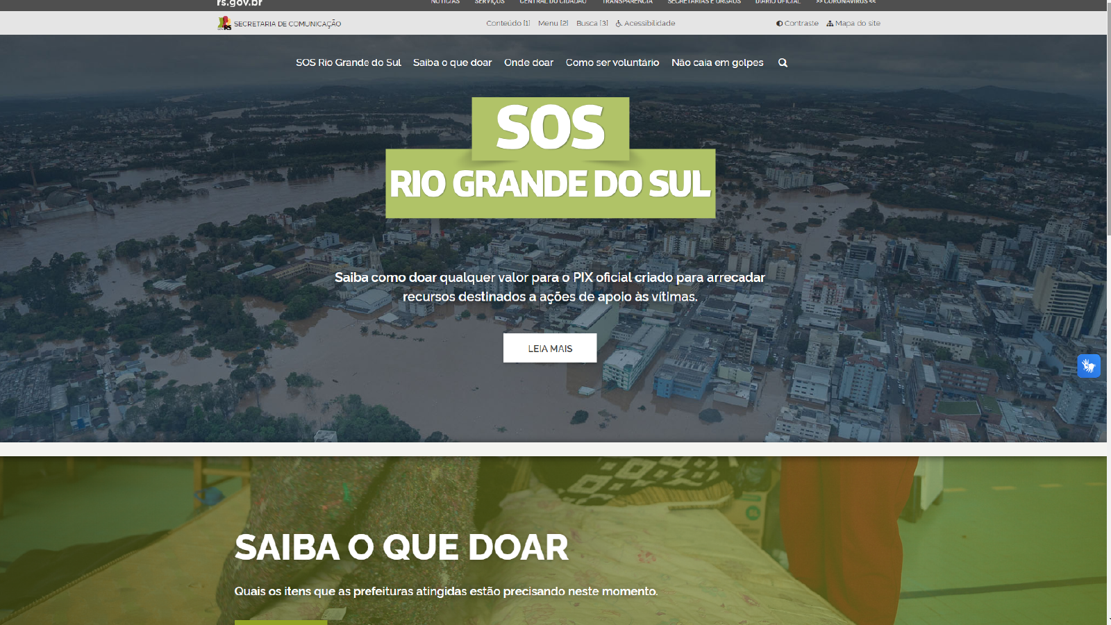Abertura do novo site SOS Enchentes